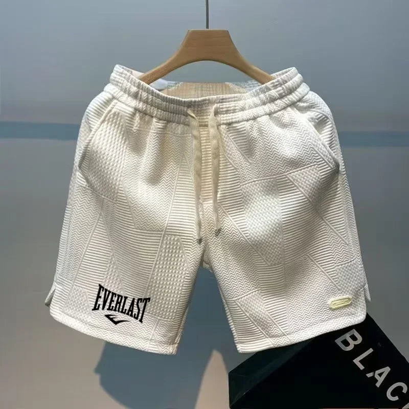 Men’s Textured Athletic Shorts – Casual Drawstring Gym Shorts Lightweight Summer Sportswear for Men