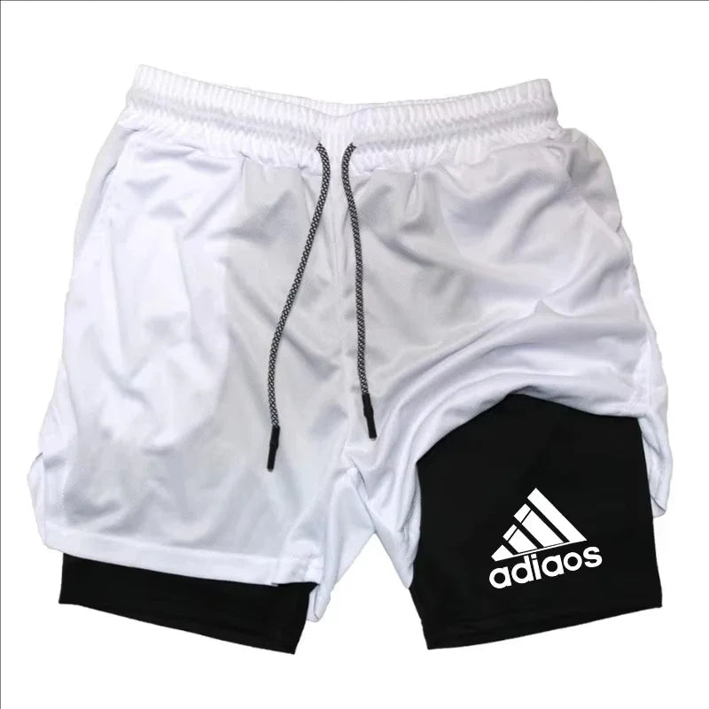 Men’s 2 in 1 Athletic Shorts – Compression Running Gym Shorts Quick Dry Sportswear for Men