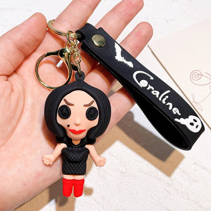 Coraline Character Keychain – Cute Cartoon Figure Bag Charm Keyring