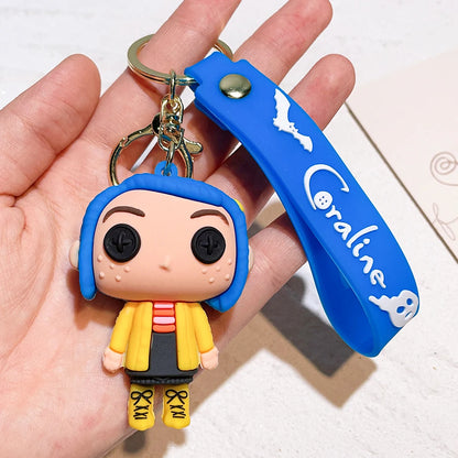 Coraline Character Keychain – Cute Cartoon Figure Bag Charm Keyring