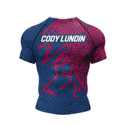 Pink BJJ Rash Guard Men Short Sleeve Jiu Jitsu Compression Training Shirt