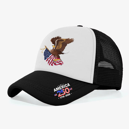 USA Eagle Print Trucker Hat – Adjustable Patriotic Baseball Cap