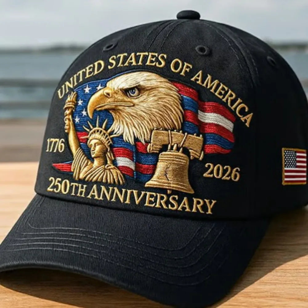 USA 250th Anniversary Eagle Print Baseball Cap