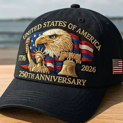 USA 250th Anniversary Eagle Print Baseball Cap