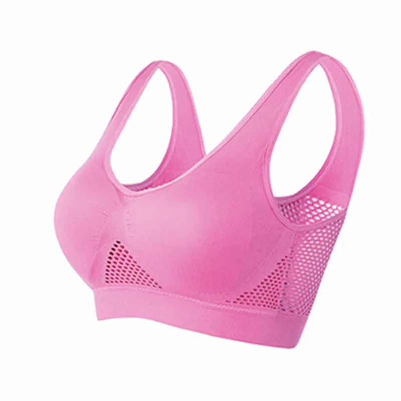 Seamless Sports Bra – Breathable Push Up Fitness Bra with Removable Pads