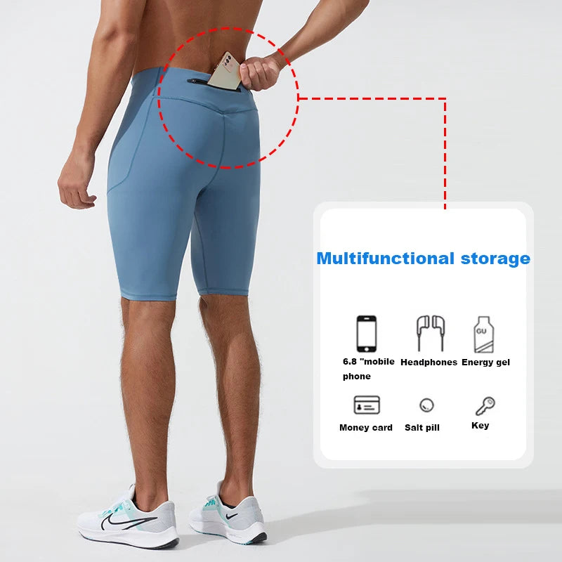 Men’s Compression Cycling Shorts – High Stretch Athletic Running Shorts for Gym & Training
