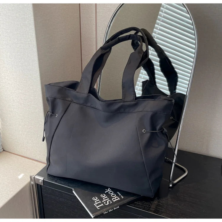 Minimalist Nylon Tote Bag – Large Capacity Casual Shoulder Handbag for Women