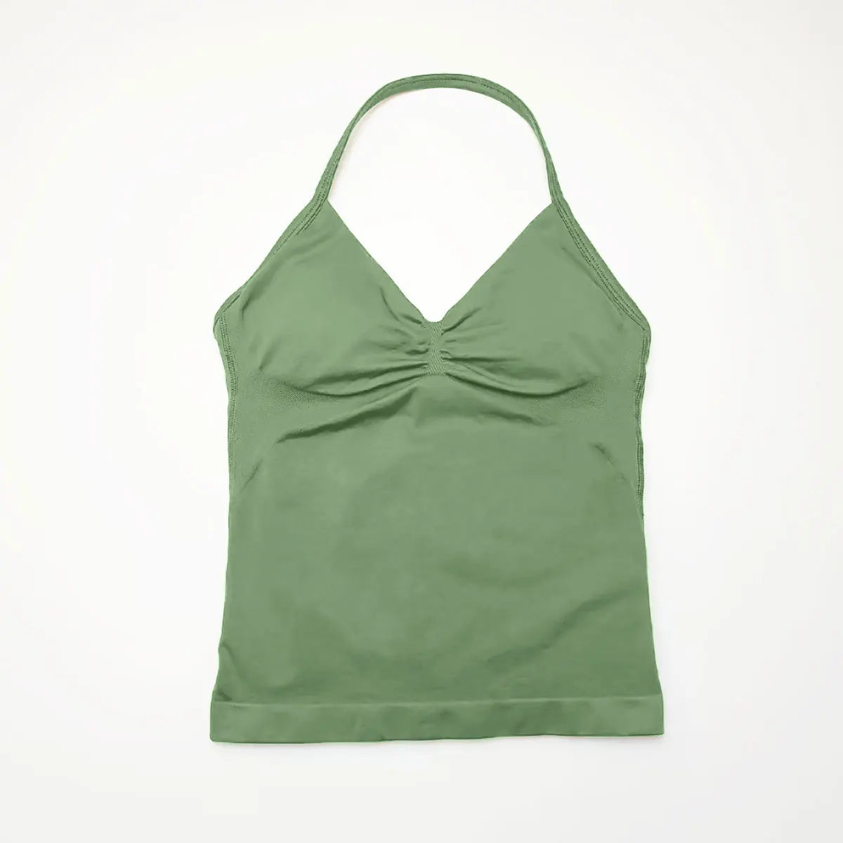 Pink Halter Neck Ruched Active Tank Top