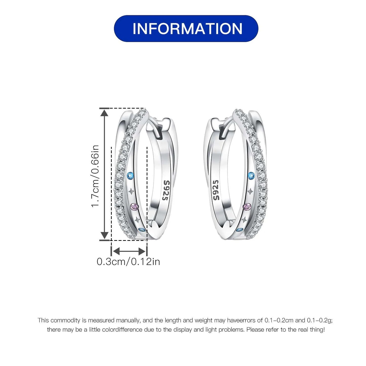 925 Sterling Silver Hoop Earrings – Minimalist Layered Huggie Earrings for Women