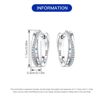 925 Sterling Silver Hoop Earrings – Minimalist Layered Huggie Earrings for Women
