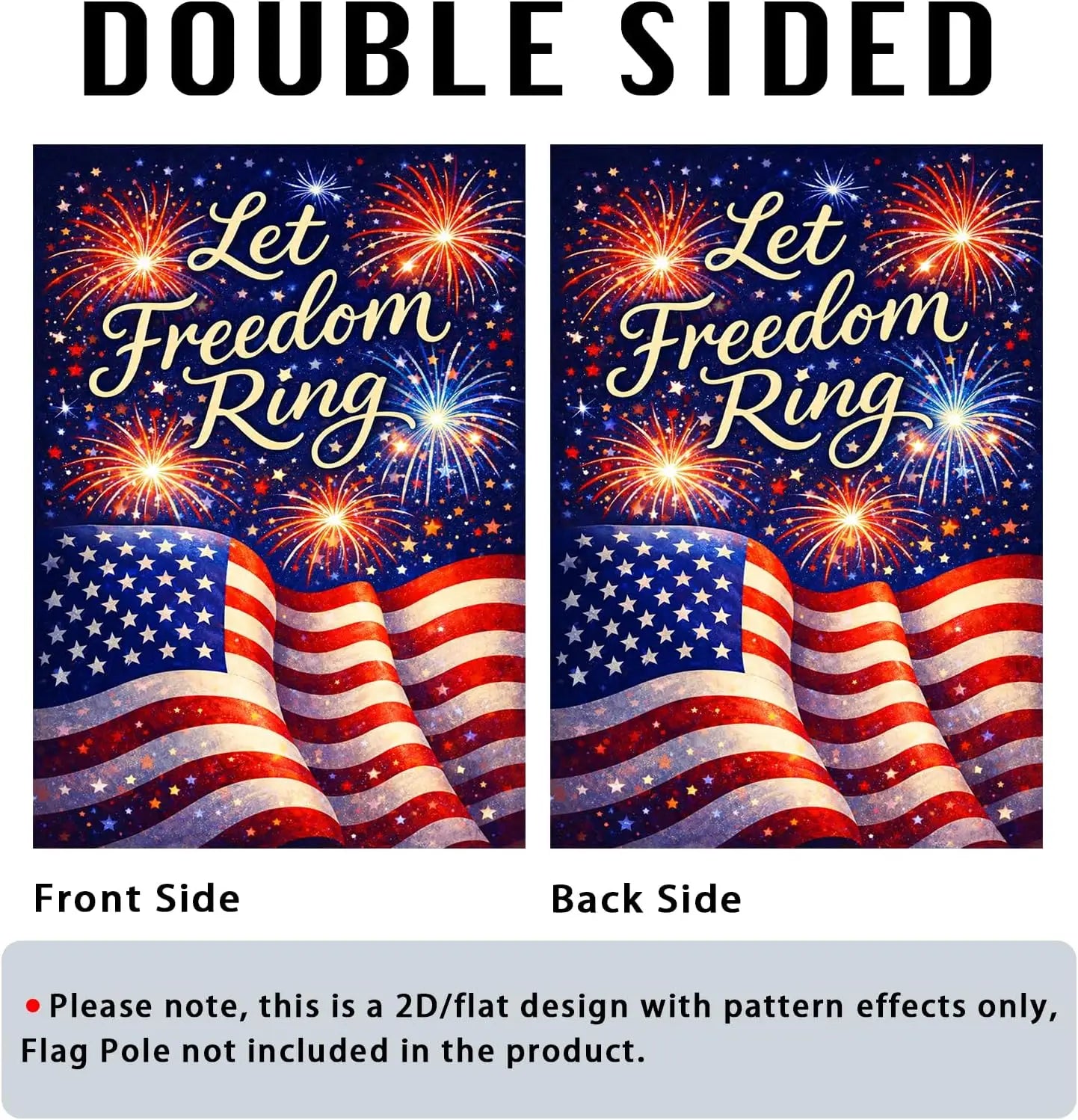 American Garden Flag, Let Freedom Ring Patriotic & American Flag, 4th of July Garden Flag,