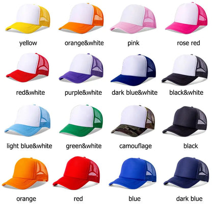 Blank Trucker Hat – Adjustable Mesh Baseball Cap for Men & Women