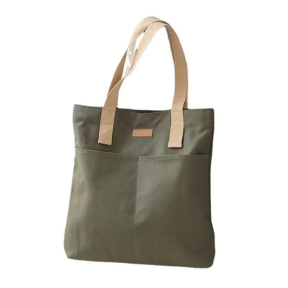 Minimalist Canvas Tote Bag – Large Capacity Casual Shoulder Bag for Women