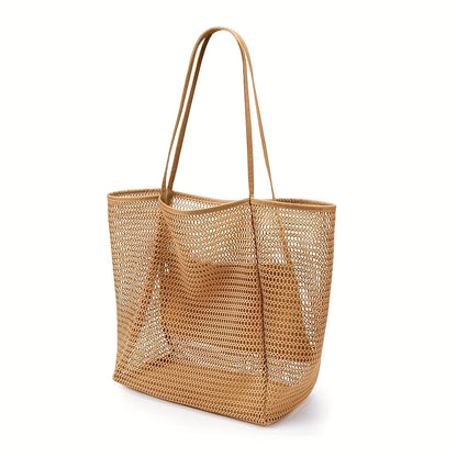 Large Mesh Beach Tote Bag – Waterproof Summer Shoulder Bag for Women