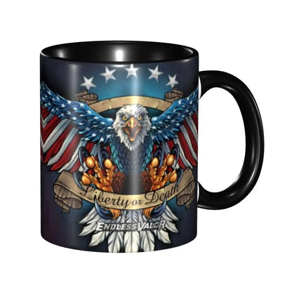 US Flag Wings Eagle Coffee Mug DIY Custom American Flag Ceramic Tea Milk Mug Cup