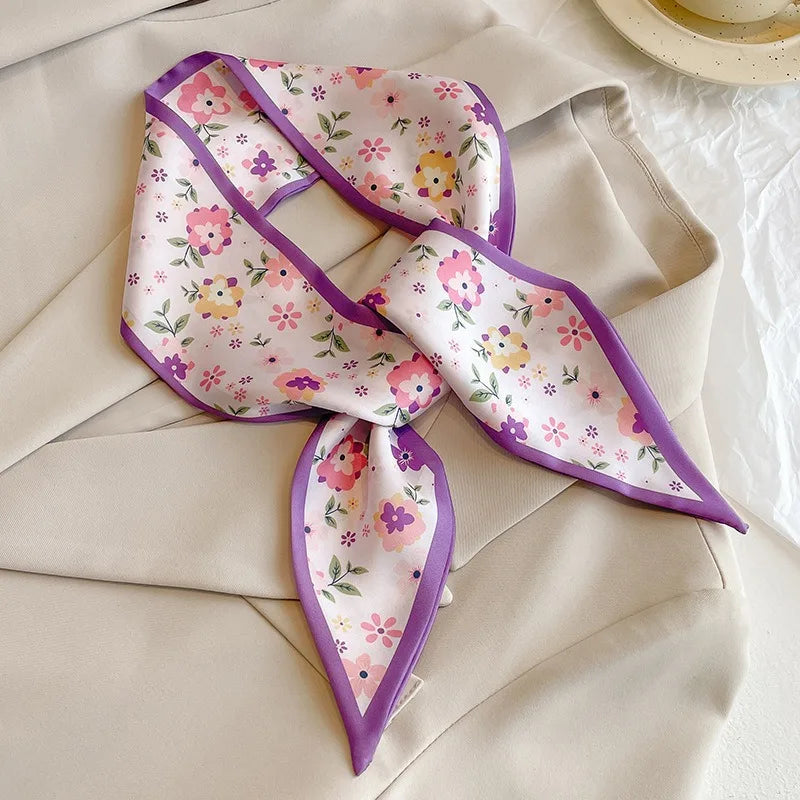Vintage Paisley Hair Scarf for Women – Satin Headband Neck Tie Ribbon