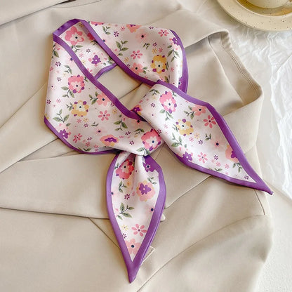 Vintage Paisley Hair Scarf for Women – Satin Headband Neck Tie Ribbon