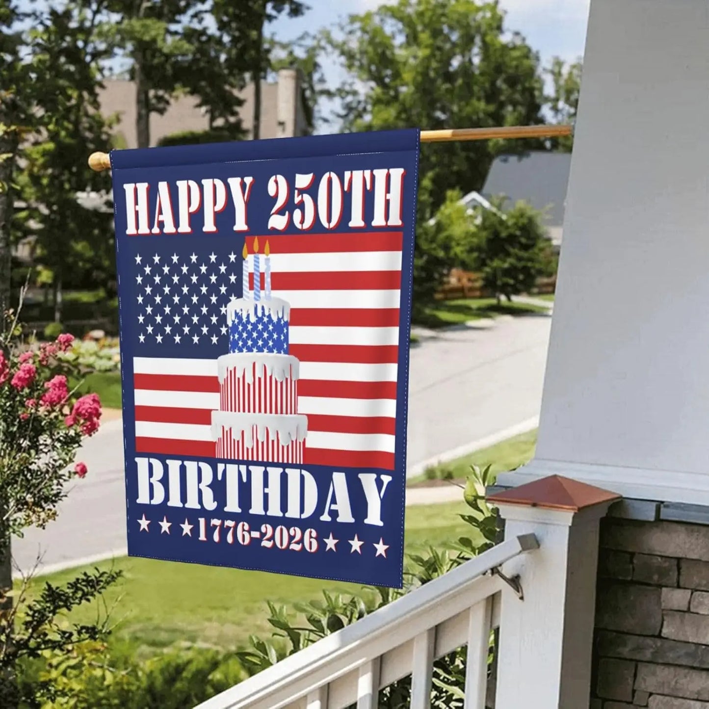 America 1776 2026 flags 4th July Patriotic Happy 250th-Birthday 12x18 Garden Flag Double Side