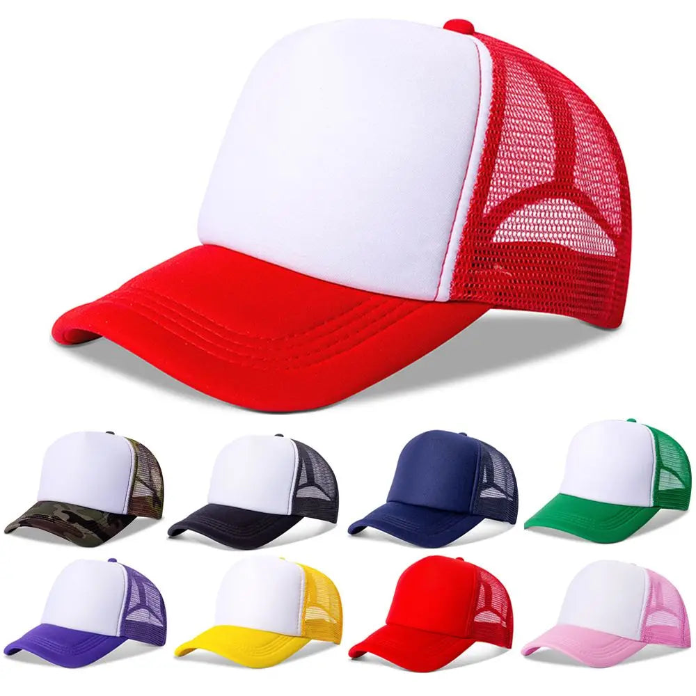 Blank Trucker Hat – Adjustable Mesh Baseball Cap for Men & Women