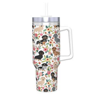 Dachshund Love 40oz Stainless Steel Tumbler with Straw Insulated Mug
