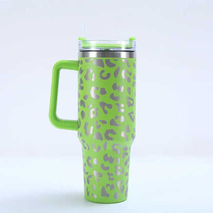 40oz Stainless Steel Vacuum Insulated Travel Mug with Handle Straw Lid