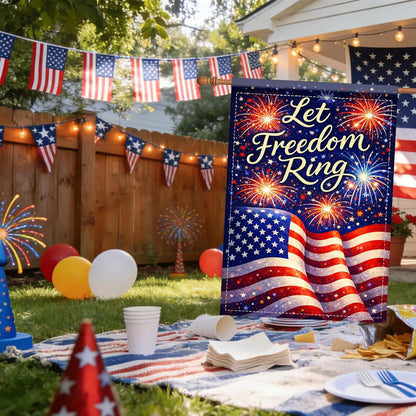 American Garden Flag, Let Freedom Ring Patriotic & American Flag, 4th of July Garden Flag,