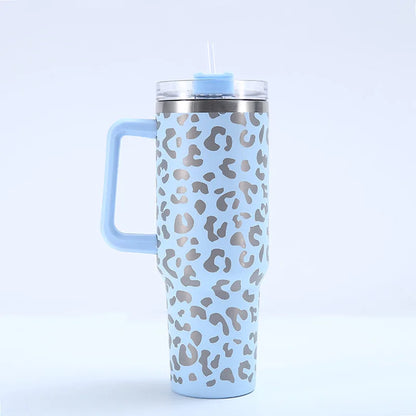 40oz Stainless Steel Vacuum Insulated Travel Mug with Handle Straw Lid