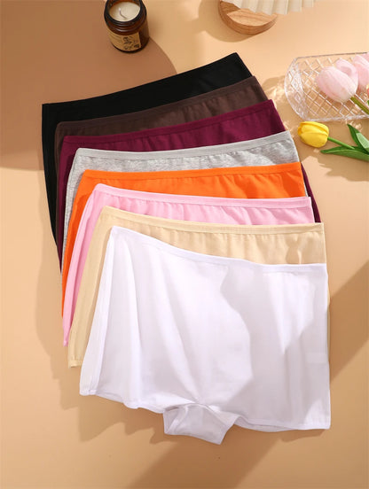 New Women's Panties Cotton Seamless Sports Boxers Underwear Female Solid Color