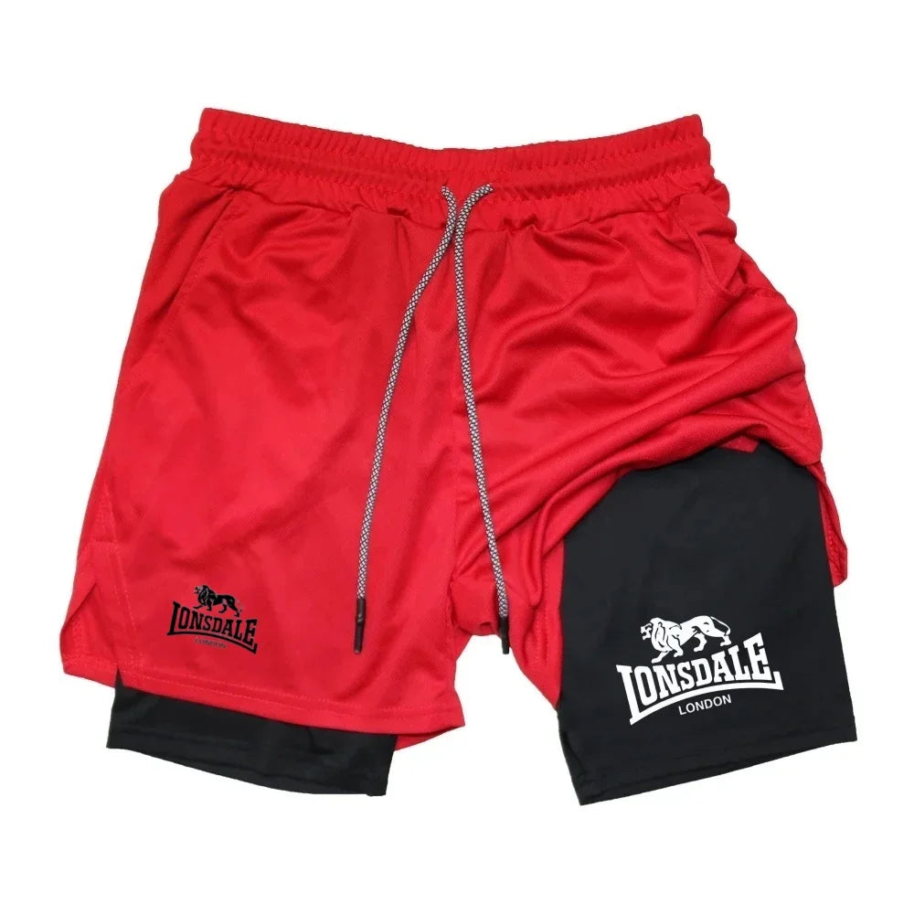 Men’s 2 in 1 Gym Shorts – Compression Layer Athletic Running Shorts Workout Sportswear for Men