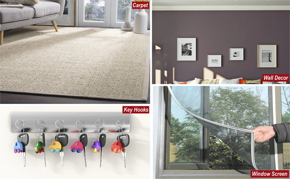 Heavy Duty Hook and Loop Tape – Self Adhesive Fastener Strip for Home & Office