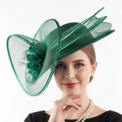 Royal Ascot Mesh Veil Fascinator | Elegant Pillbox Hat for Wedding & Banquet