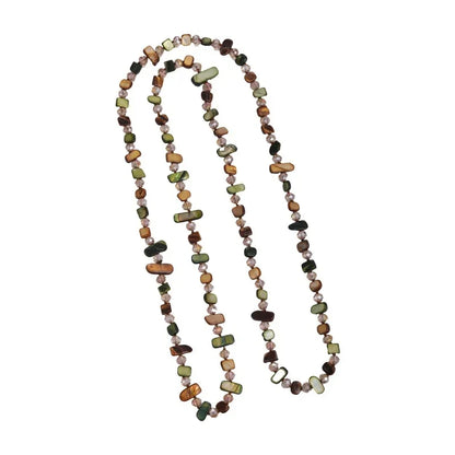 Bohemian Colorful Irregular Shell Beaded Necklace Long Sweater Chain Accessory Vintage Style Women's Holiday Fashion Jewelry