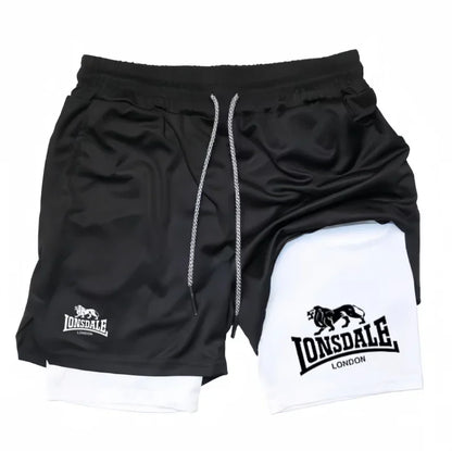 Men’s 2 in 1 Gym Shorts – Compression Layer Athletic Running Shorts Workout Sportswear for Men