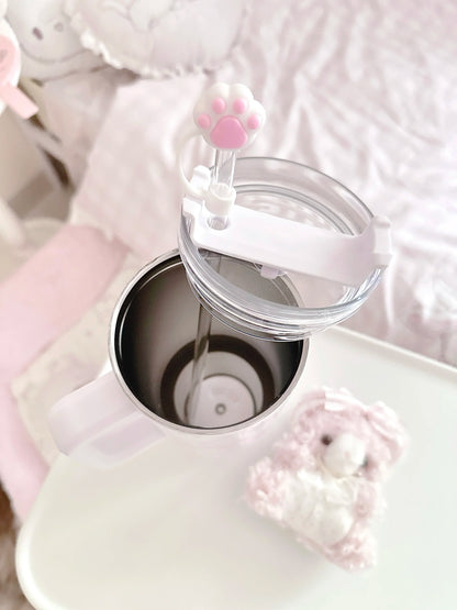 Cute Cat Stainless Steel Tumbler 40oz Insulated Water Bottle Travel Mug