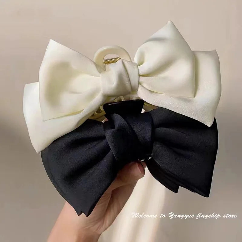 Satin Bow Hair Clip Set – Cute Coquette Ribbon Barrettes for Women & Girls