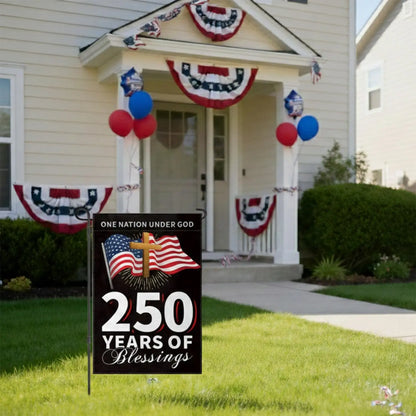 250th Anniversary USA Garden Flag 12x18 Inch 1776-2026 America 4th of July Decorations Flag Outdoor Banner Double Sided