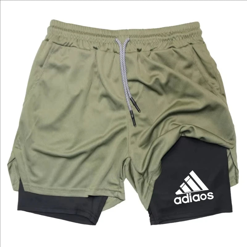 Men’s 2 in 1 Athletic Shorts – Compression Running Gym Shorts Quick Dry Sportswear for Men