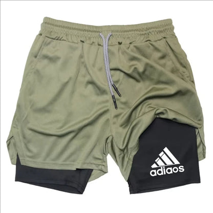 Men’s 2 in 1 Athletic Shorts – Compression Running Gym Shorts Quick Dry Sportswear for Men