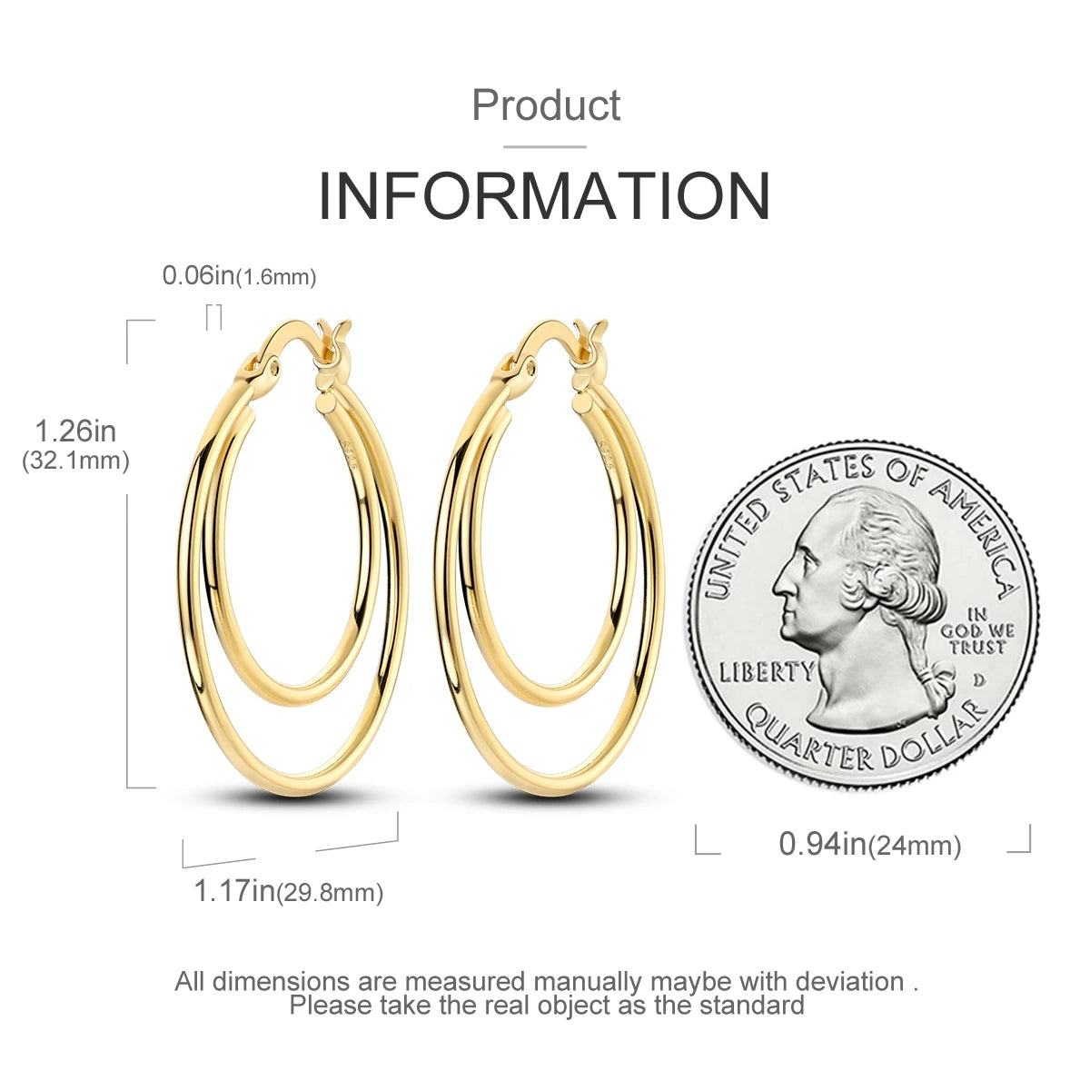 925 Sterling Silver Hoop Earrings – Minimalist Layered Huggie Earrings for Women