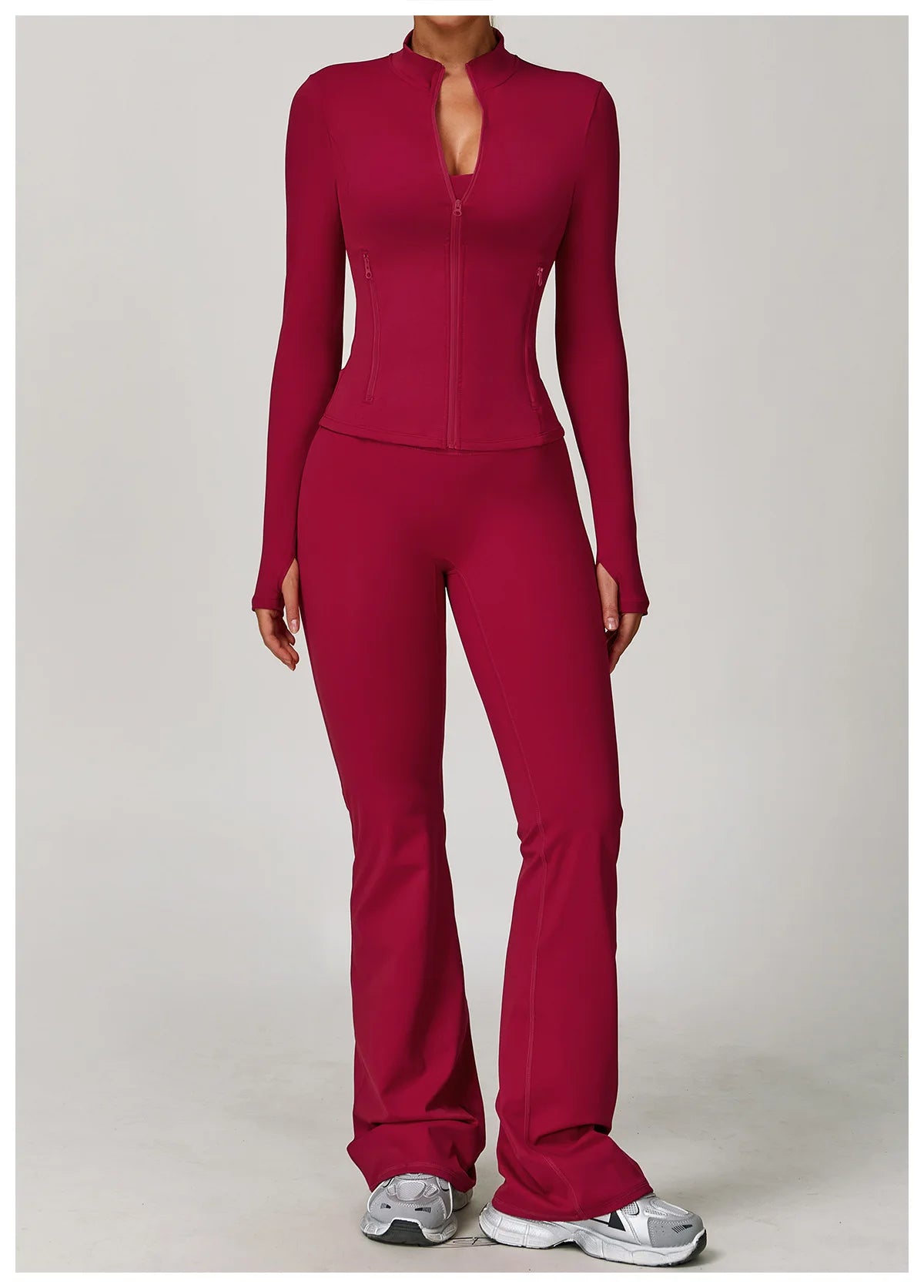 Women's Tracksuits 2 Pieces Sports Set Women Tracksuit Running Workout Sport Suit Gym Sportswear Long Sleeve Bra Clothing