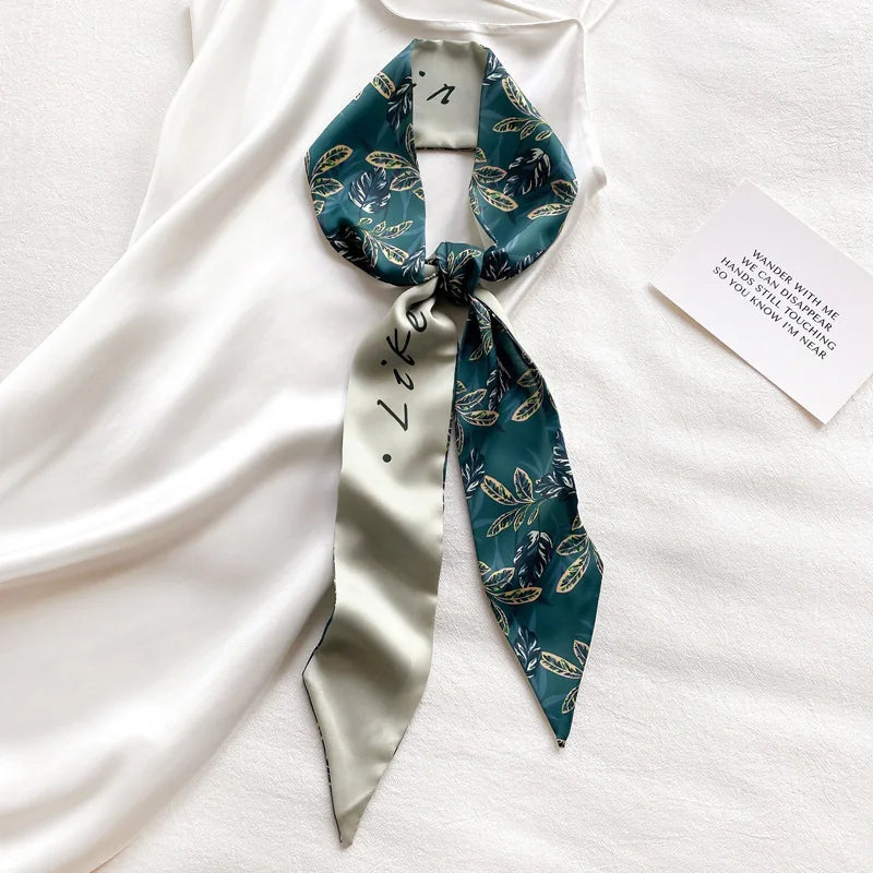 Vintage Paisley Hair Scarf for Women – Satin Headband Neck Tie Ribbon