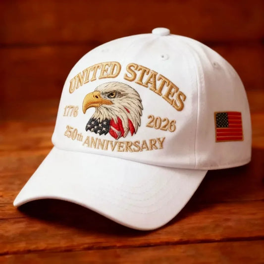 Men's Distressed Retro Printed Baseball Cap - European American Hot Sale 250th Anniversary Eagle r