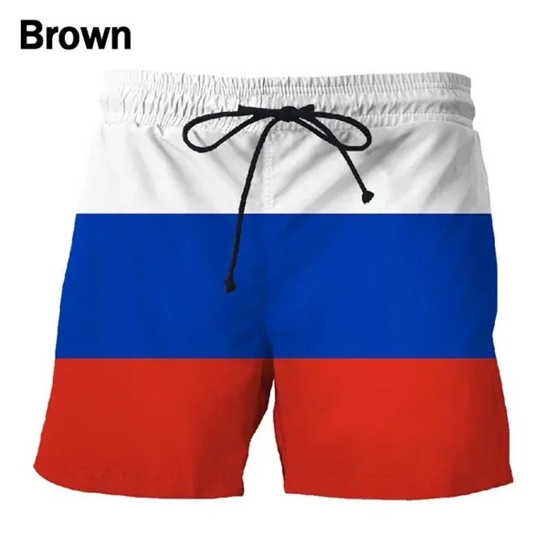 Men’s National Flag Swim Trunks – Quick Dry Beach Shorts