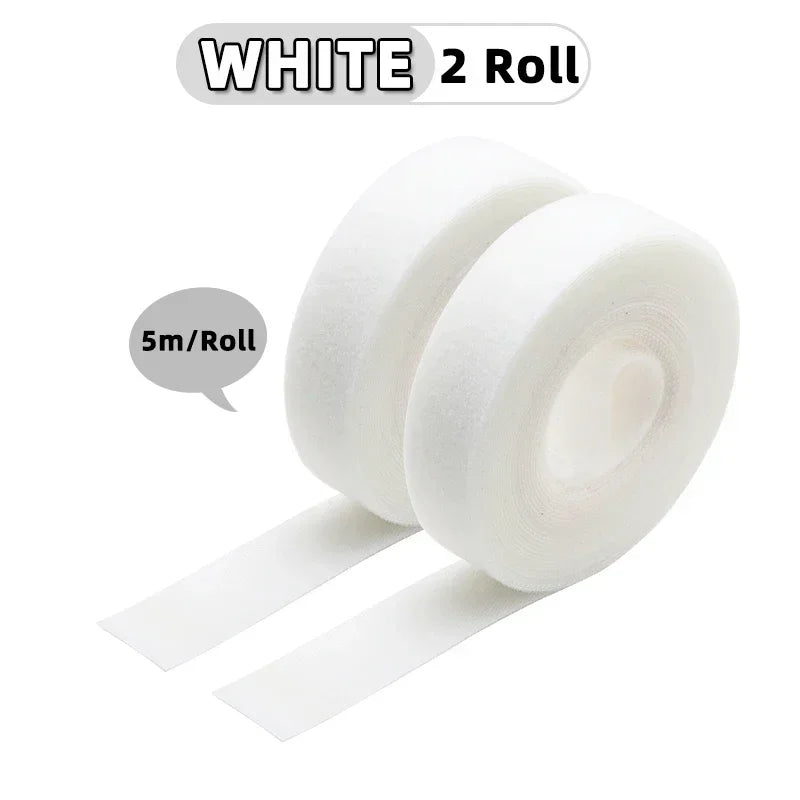 5m/roll Reusable Cable Management Strap Roll – Hook & Loop Fastener Tape