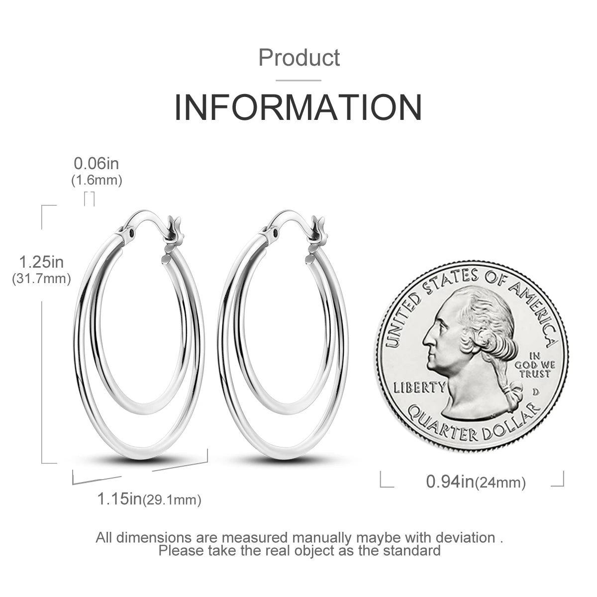 925 Sterling Silver Hoop Earrings – Minimalist Layered Huggie Earrings for Women