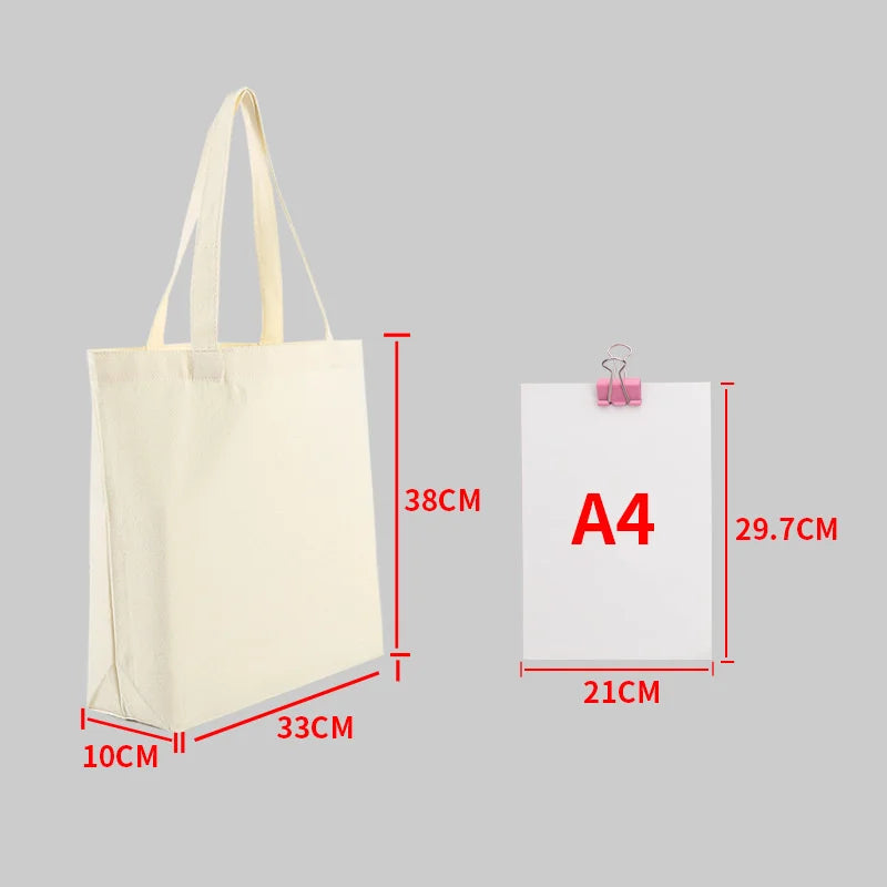 Blank Canvas Tote Bags – Reusable Cotton Shopping Bags for DIY Printing & Everyday Use