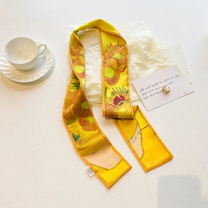 Vintage Paisley Hair Scarf for Women – Satin Headband Neck Tie Ribbon