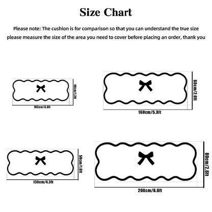 Simple Bowknot Plush Floor Mat - Comfortable And Warm - Bedside Rug For Bedroom, Living Room Decorative Carpet