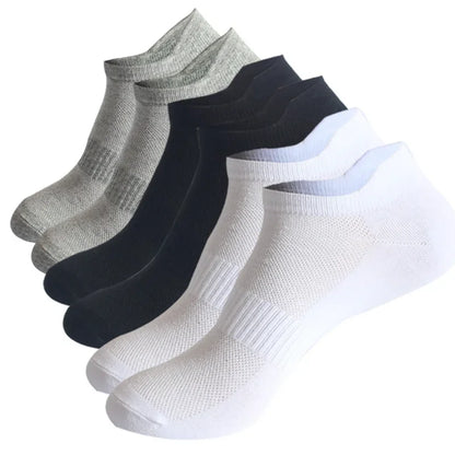 Men’s Low Cut Ankle Socks – Breathable Cotton No Show Socks Pack