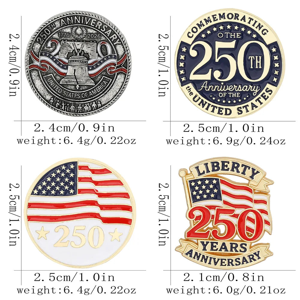 Limited Edition Patriot Pin – American Independence 250 Years Commemorative Enamel Brooch Badge Gift